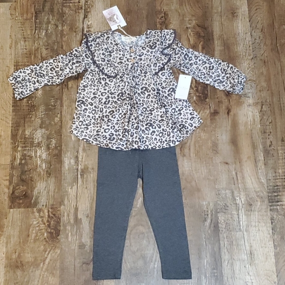 NWT 3T Toddler Girl Jessica Simpson Leopard outfit - Picture 12 of 14